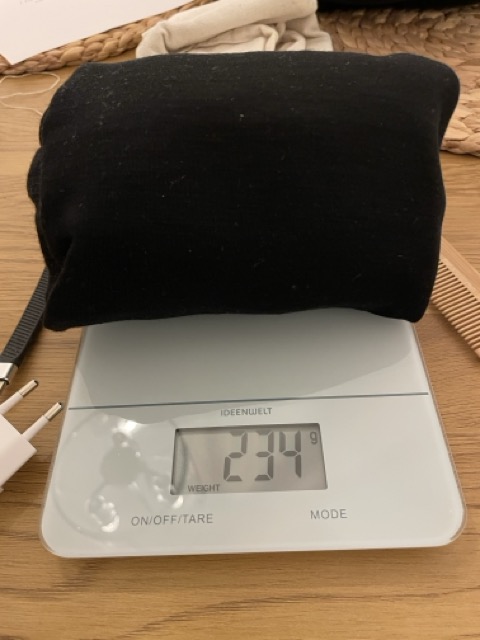 Weighing hiking equipment